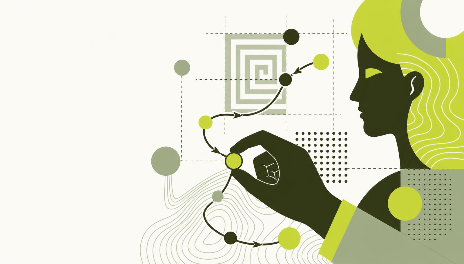 Illustration representing distributed teams working on software outsourcing